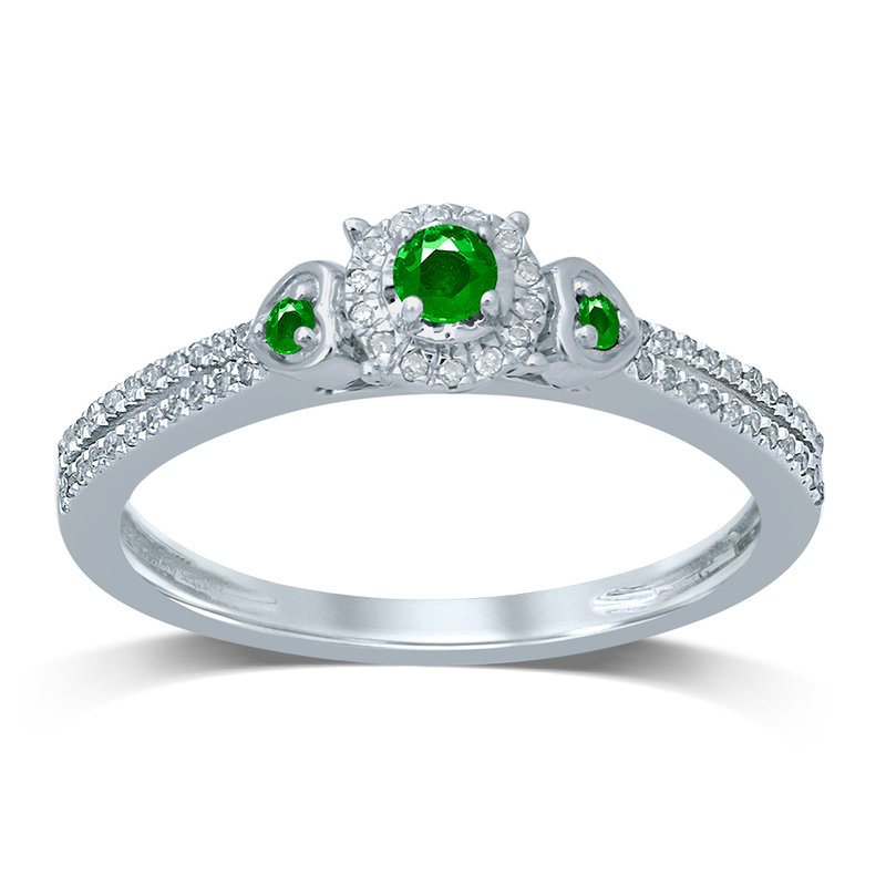 14K 0.12Ct Diamond   Emerald