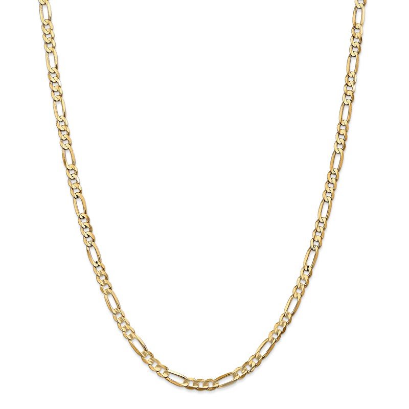 14K 26 inch 4.5mm Concave Open Figaro with Lobster Clasp Chain