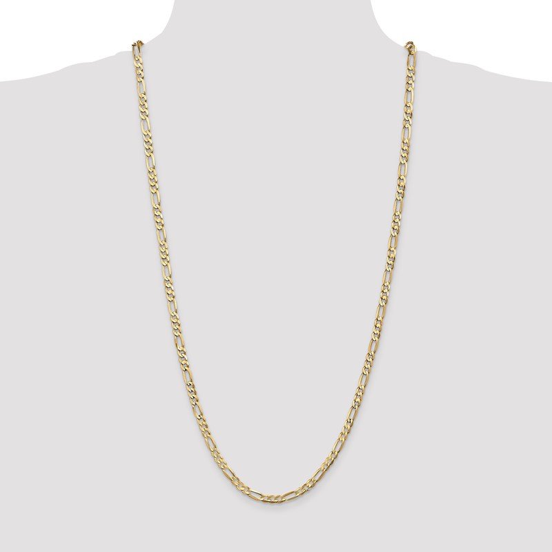 14K 26 inch 4.5mm Concave Open Figaro with Lobster Clasp Chain