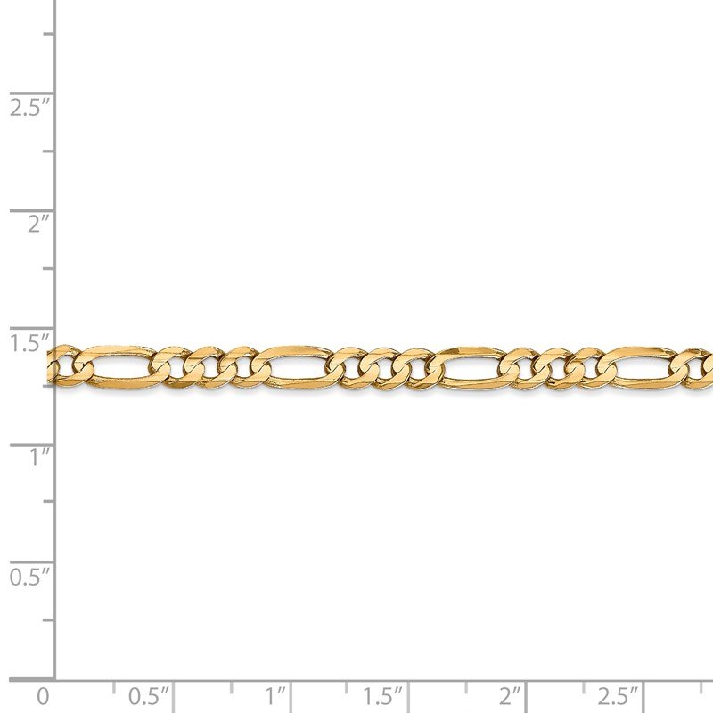 14K 26 inch 4.5mm Concave Open Figaro with Lobster Clasp Chain