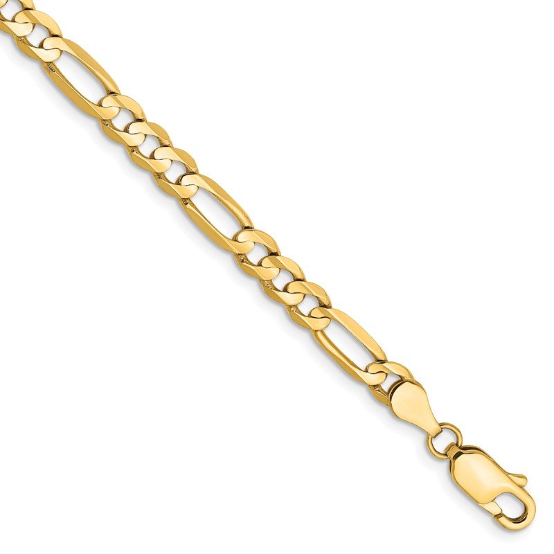 14K 26 inch 4.5mm Concave Open Figaro with Lobster Clasp Chain
