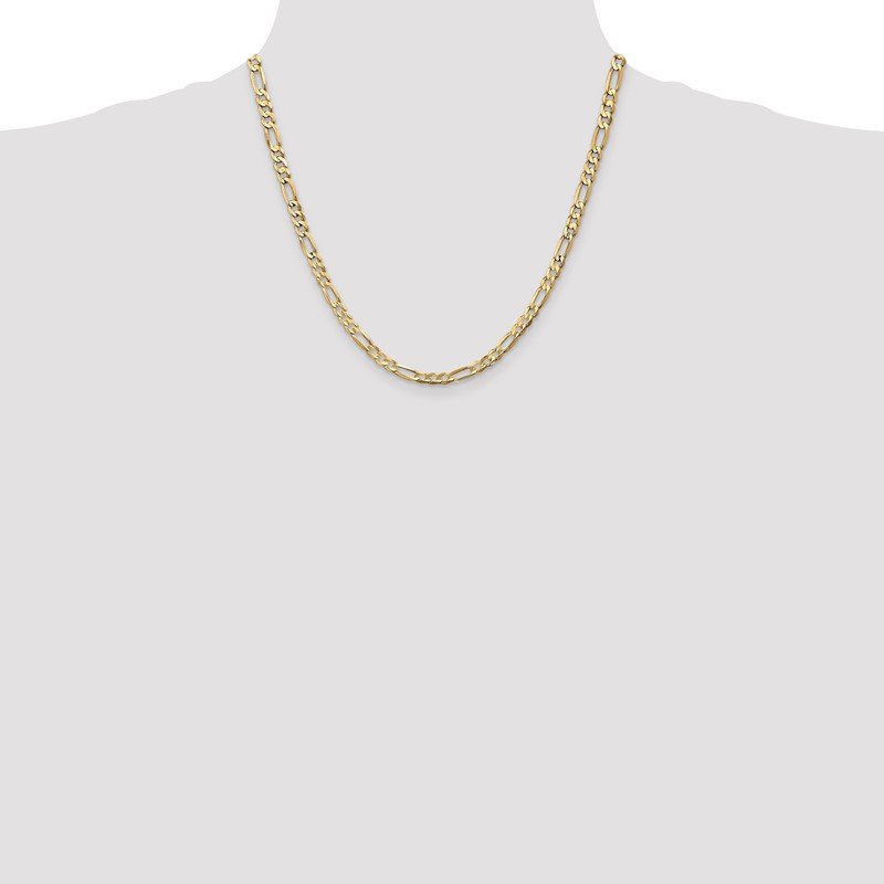 14K 26 inch 4.5mm Concave Open Figaro with Lobster Clasp Chain