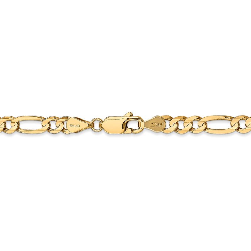 14K 26 inch 4.5mm Concave Open Figaro with Lobster Clasp Chain