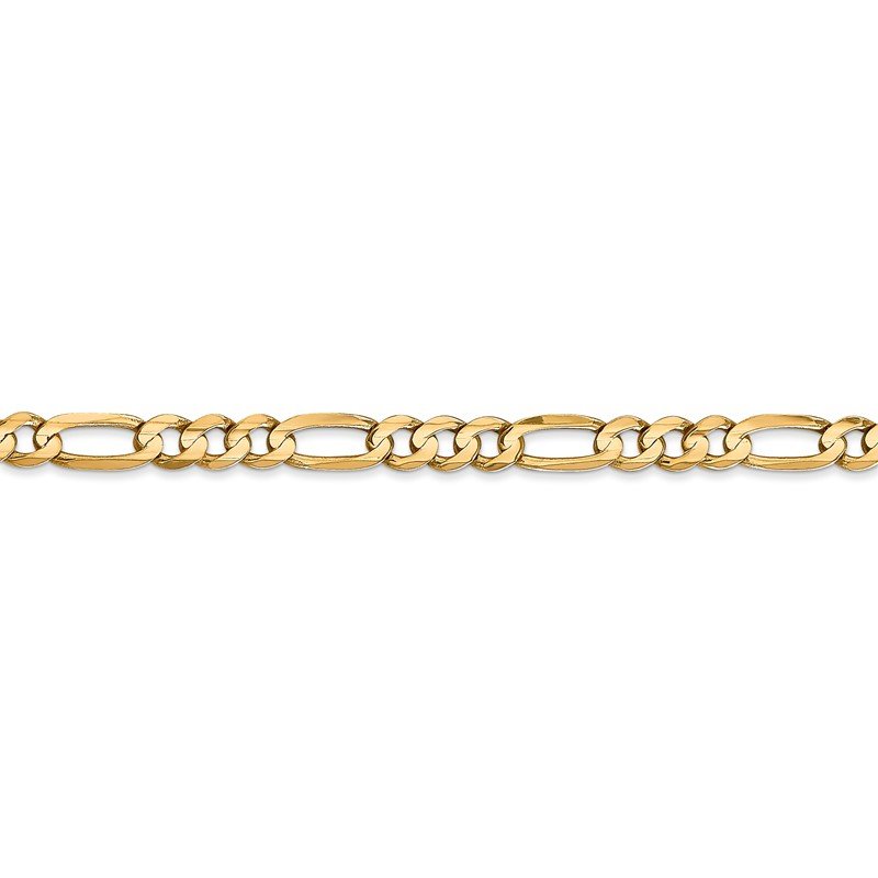 14K 26 inch 4.5mm Concave Open Figaro with Lobster Clasp Chain