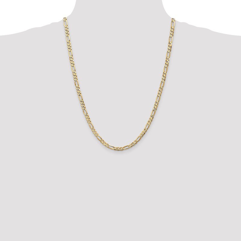 14K 26 inch 4.5mm Concave Open Figaro with Lobster Clasp Chain