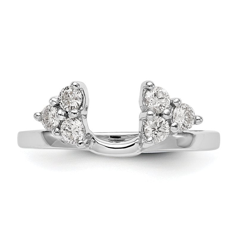 14K White Gold 3/8 carat Lab Grown Diamond VS+ F+ Complete Ring Wrap