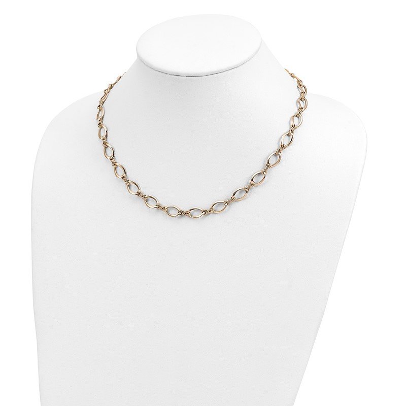 14k Fancy Oval and Twisted Link 18 inch Necklace