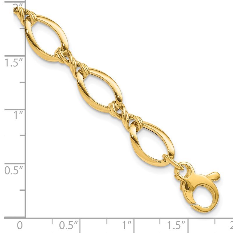 14k Fancy Oval and Twisted Link 18 inch Necklace