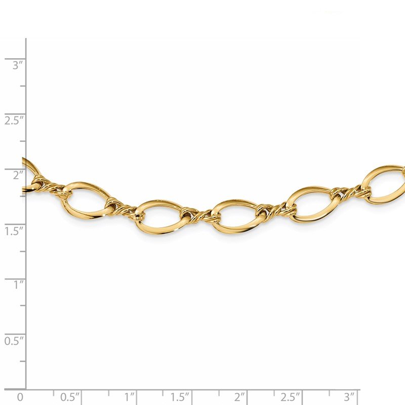14k Fancy Oval and Twisted Link 18 inch Necklace