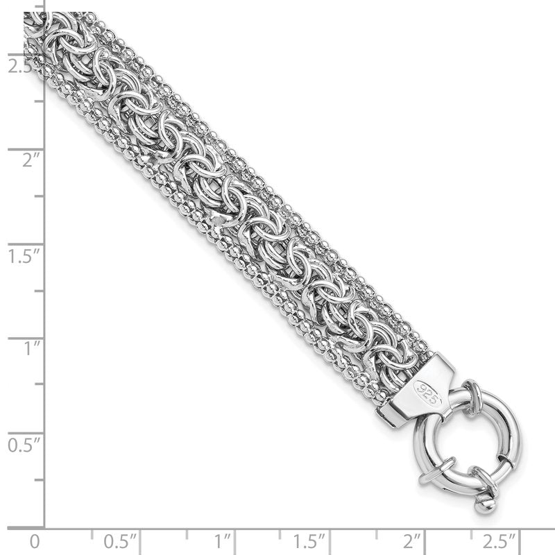 Sterling Silver RH-plated Polished Bracelet