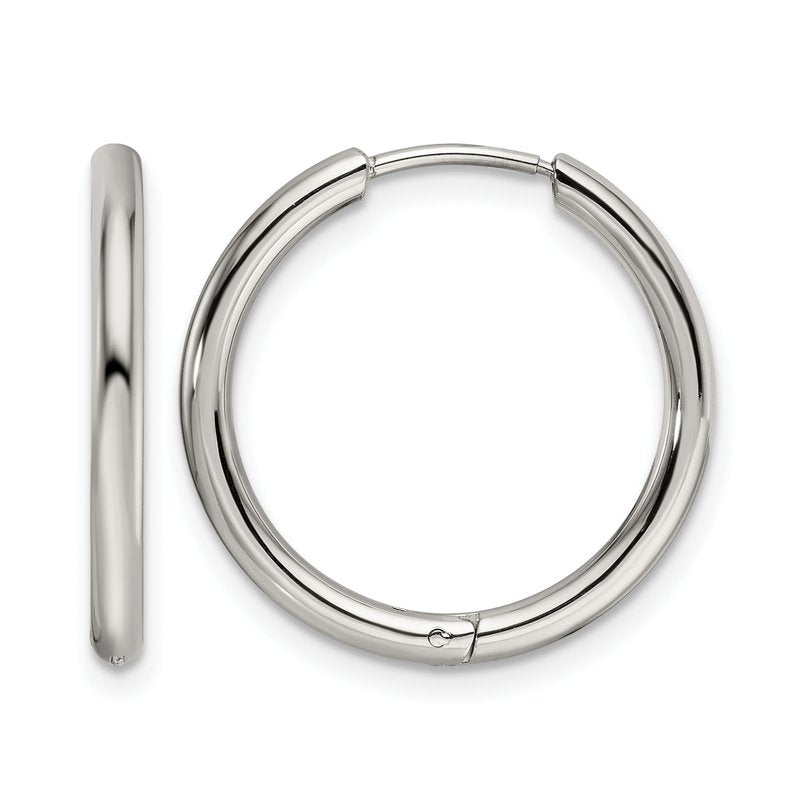 Stainless Steel Polished 2mm Endless Hinged Hoops