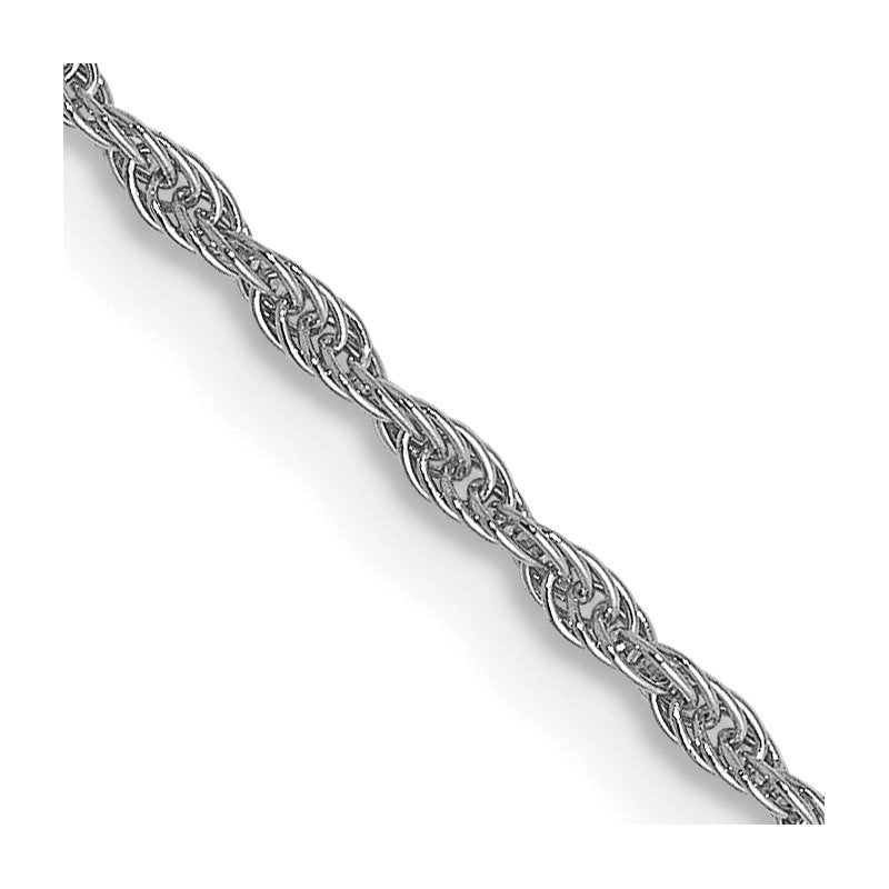 14K White Gold 1.3mm Loose Rope Chain