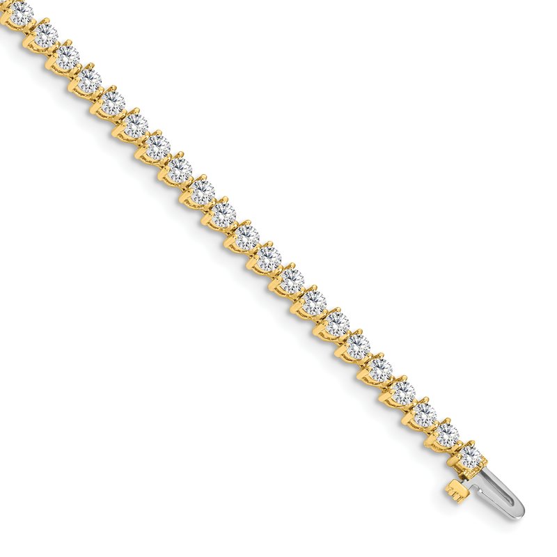 14k Complete 4.3 carat Round AAA Diamond 3-prong 7 inch Tennis Bracelet