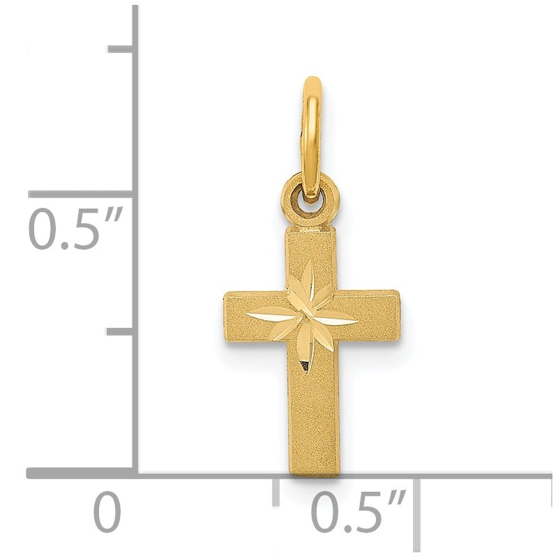 14k Tiny Cross Charm