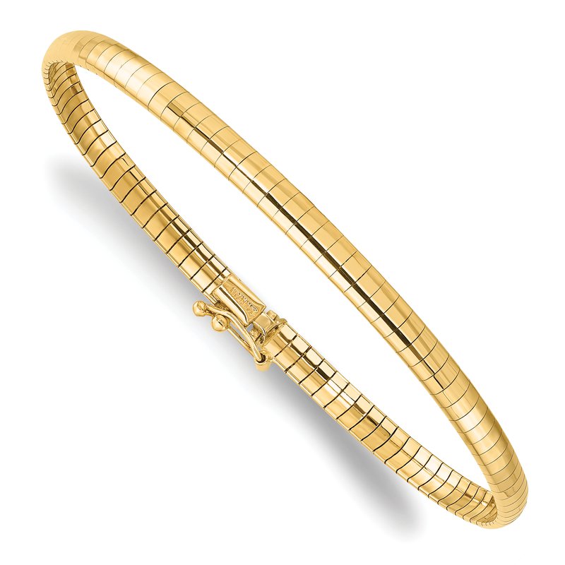 14K 4mm Domed Omega Necklace