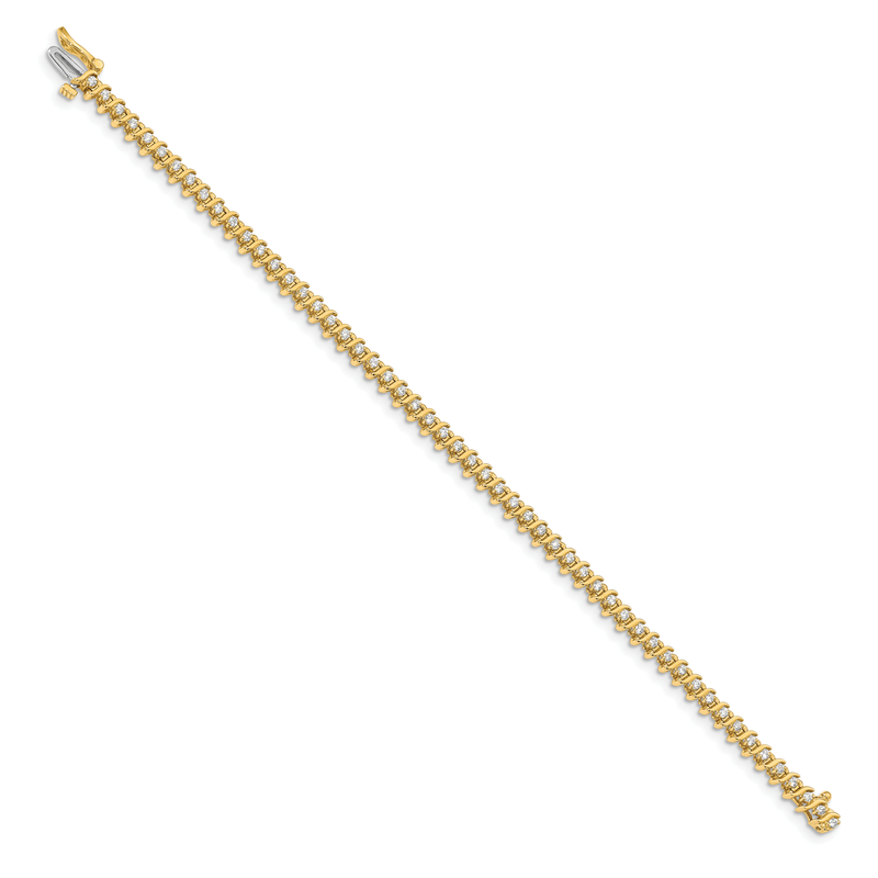 14k Complete 7/8 carat Round VS Diamond 2-prong S-link 7 inch Tennis Bracelet