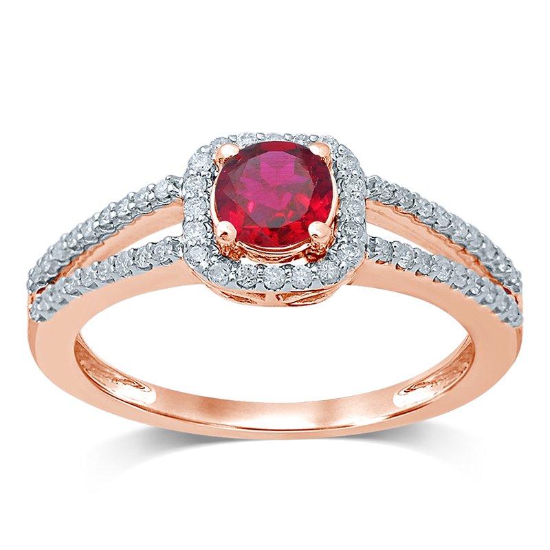 14K 0.25 Ct  Diamond  Ruby   Ring