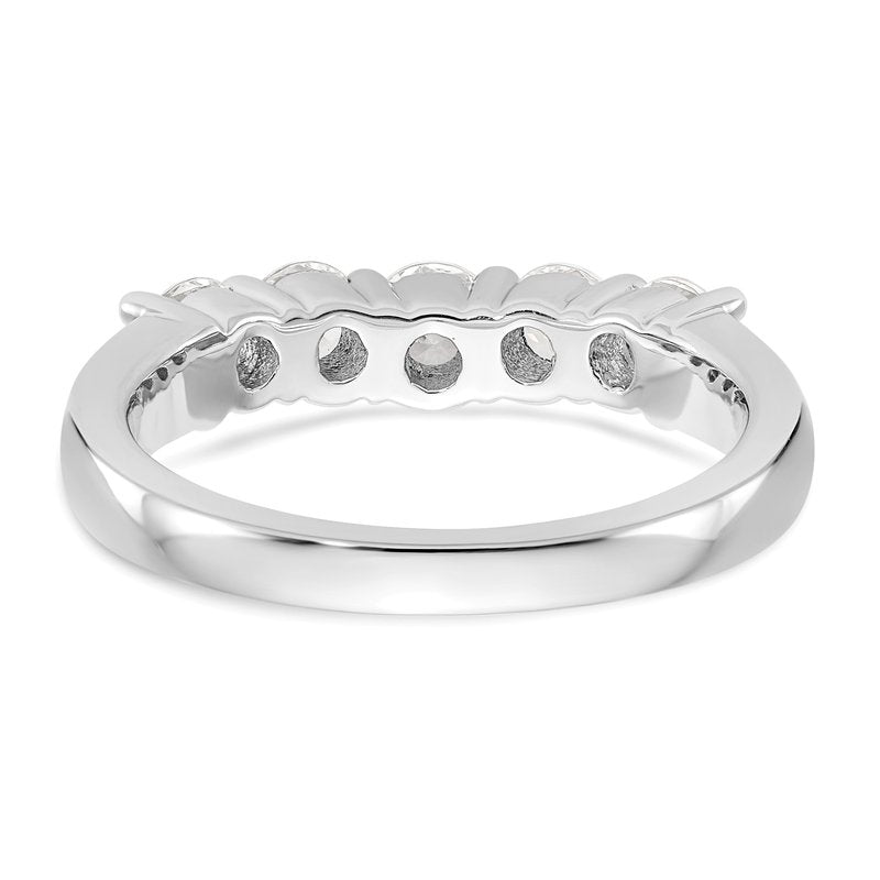 14K White Gold 7/8 carat Lab Grown Diamond VS/SI  D E F  5 Stone Band