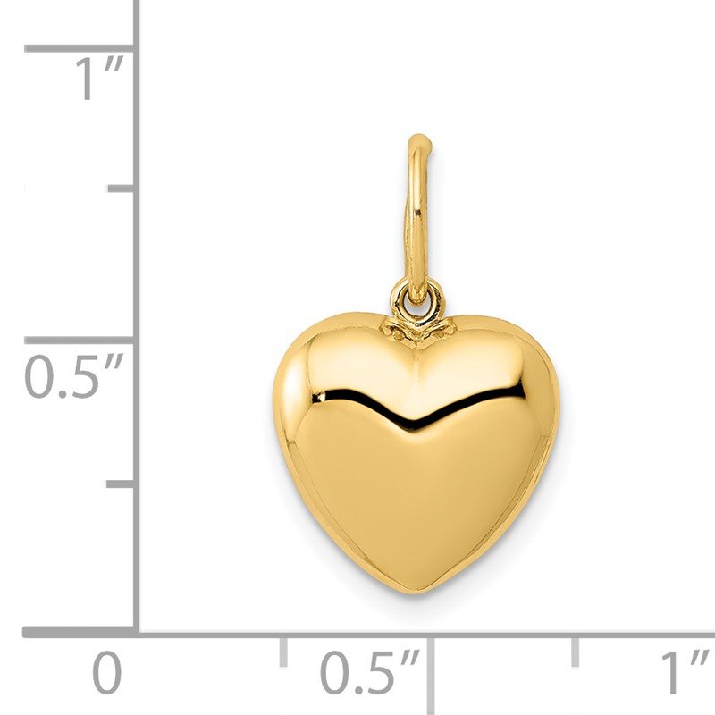 14K Polished 3-D Puffed Heart Pendant