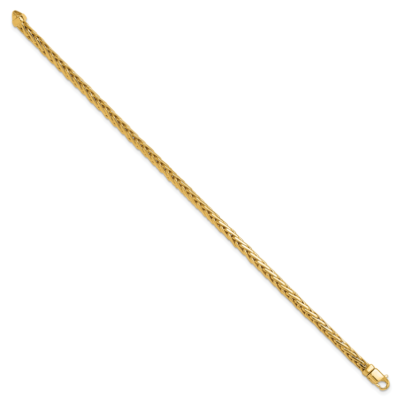 14K 20 inch 4.4mm Hand Polished Flat-Edged Woven Link with Lobster Clasp Chain
