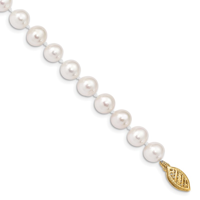 14k 6-7mm White Near-Round Freshwater Cultured Pearl 16 inch Necklace