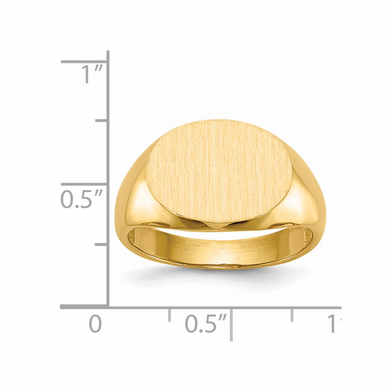 14k 16.0x12.0mm Open Back Mens Signet Ring