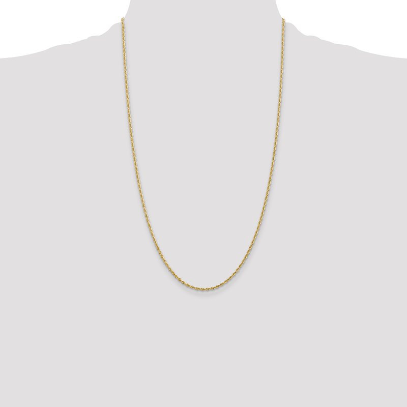 14K 10 Inch 2mm Diamond-cut Quadruple Rope Lobster Clasp Anklet