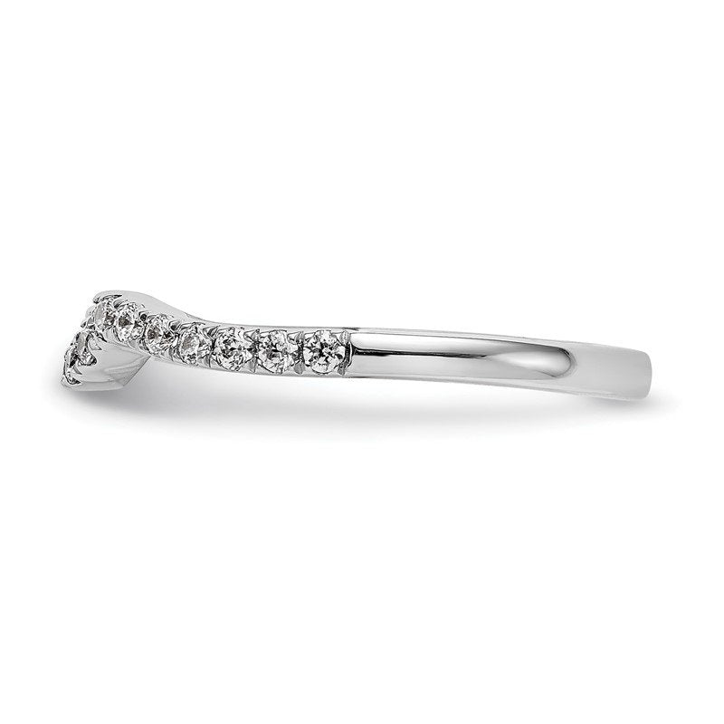 14K White Gold 1/4 carat Lab Grown Diamond VS/SI  D E F  Wedding Band