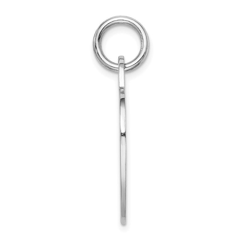 14k White Gold Polished Engravable 22mm Heart Disc Pendant