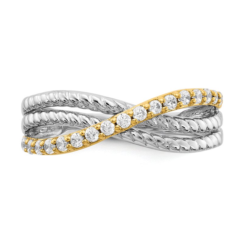 14k Two-tone Diamond Fancy Ring