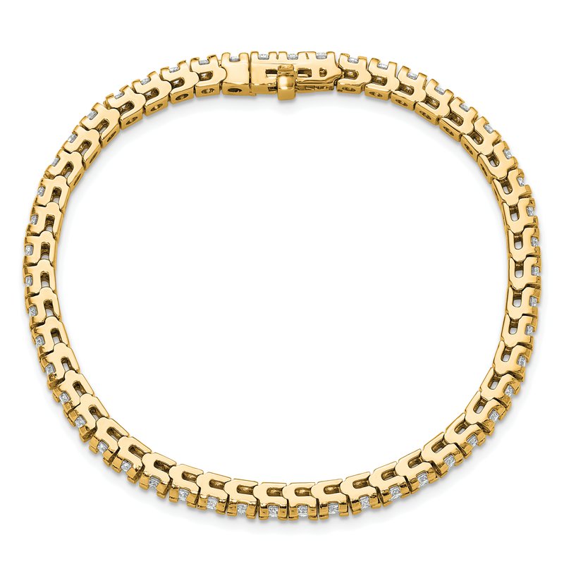 14k Complete 4.65 carat Round A Diamond 4-prong 7 inch Tennis Bracelet
