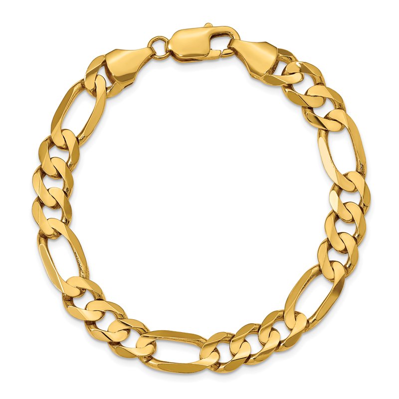 14K 22 inch 8.75mm Concave Open Figaro with Lobster Clasp Chain