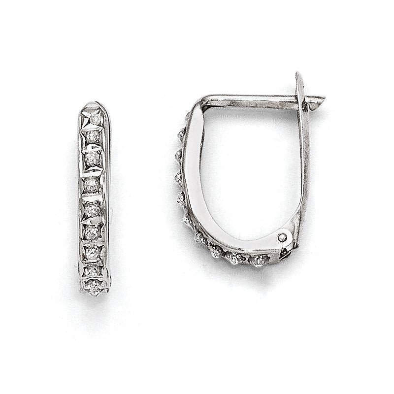 14k White Gold Diamond Fascination Hoop Earrings