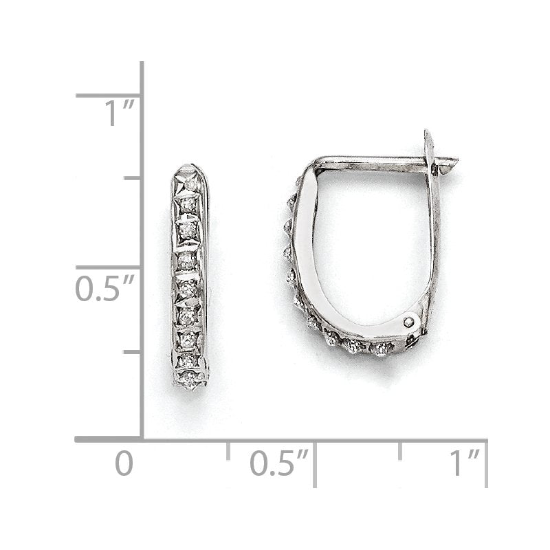14k White Gold Diamond Fascination Hoop Earrings