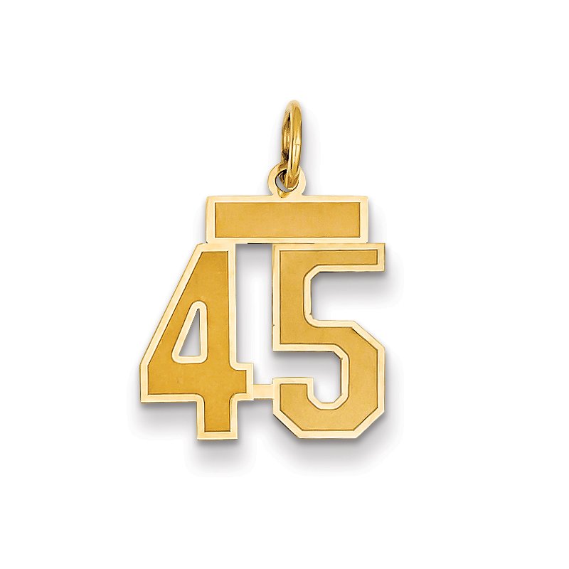 14k Small Satin Number 45 Charm