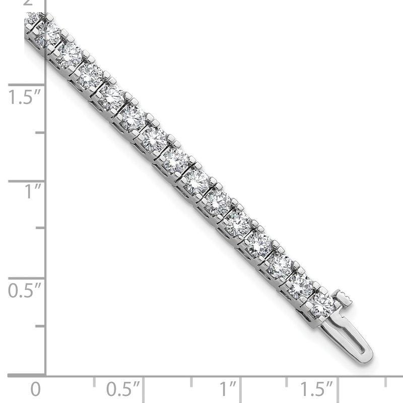 14k White Gold Complete 6.44 carat Round VS Diamond 4-prong 7 inch Tennis Bracelet