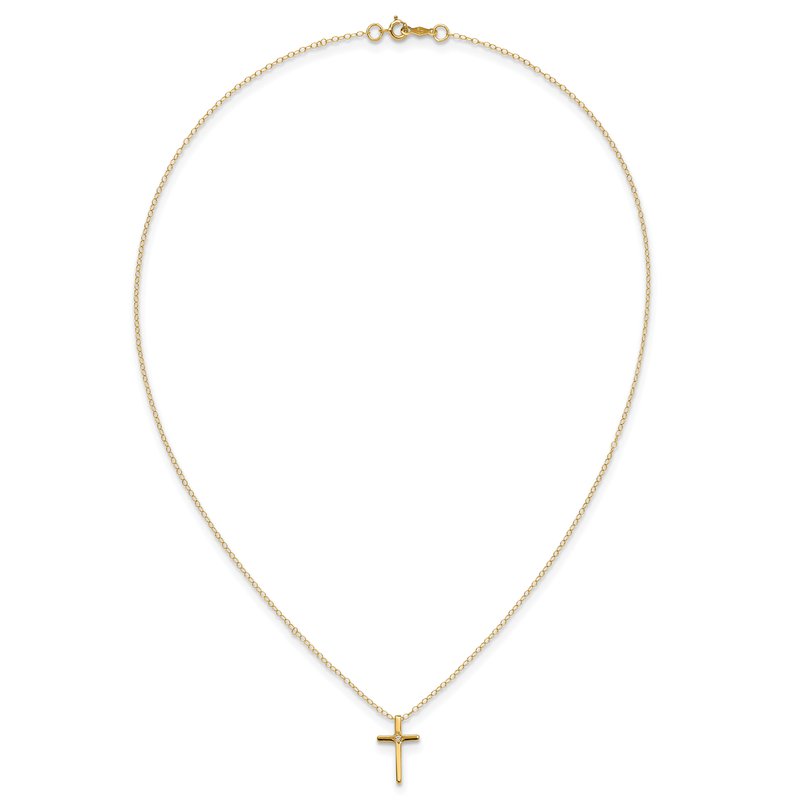 14k Madi K .01ct Diamond Cross Necklace
