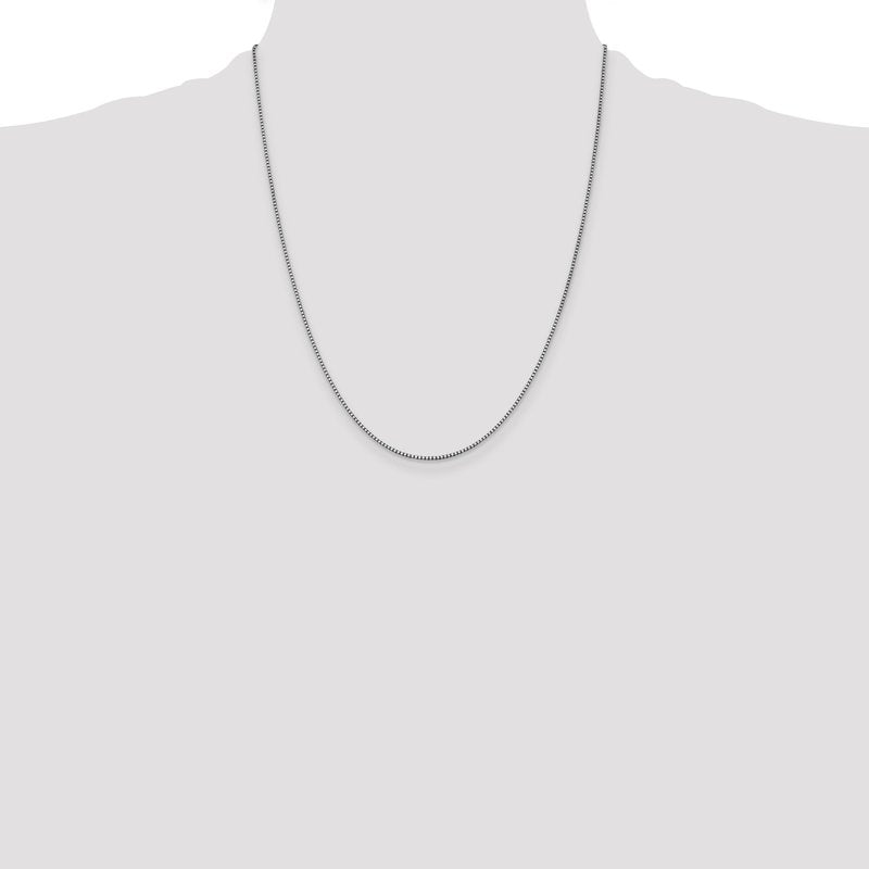 14K White Gold 26 inch 1.05mm Box with Lobster Clasp Chain