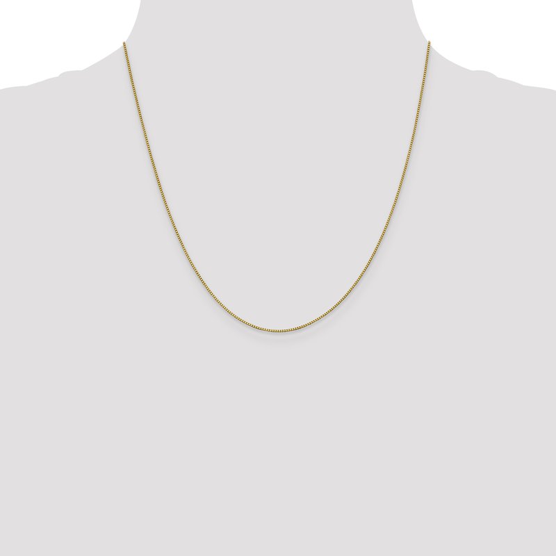 18K 16 inch .9mm Box with Lobster Clasp Chain