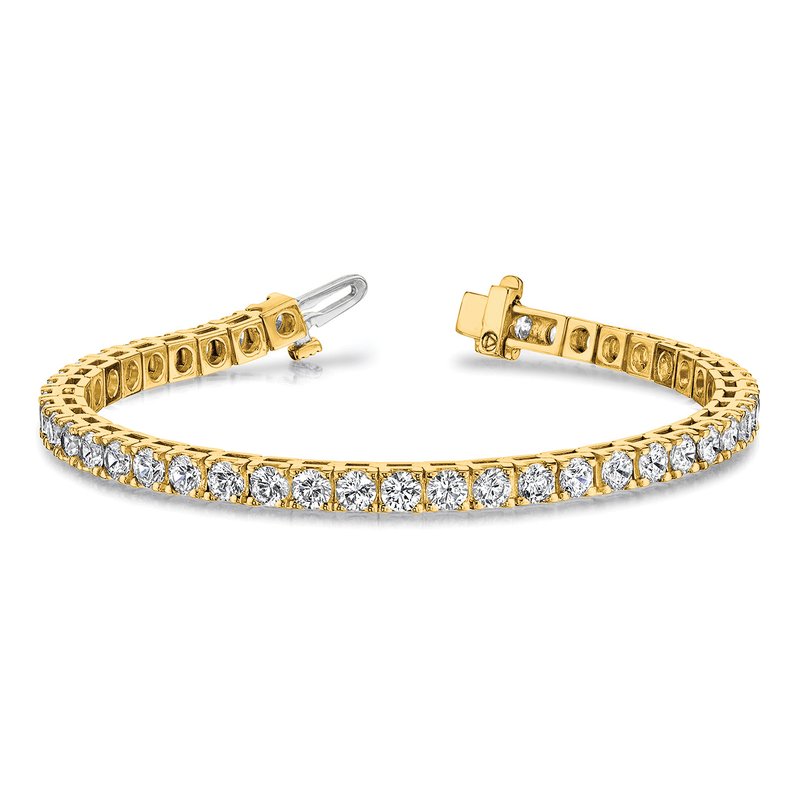 14k Complete 17 carat Round AAA Diamond 4-prong 7 inch Tennis Bracelet