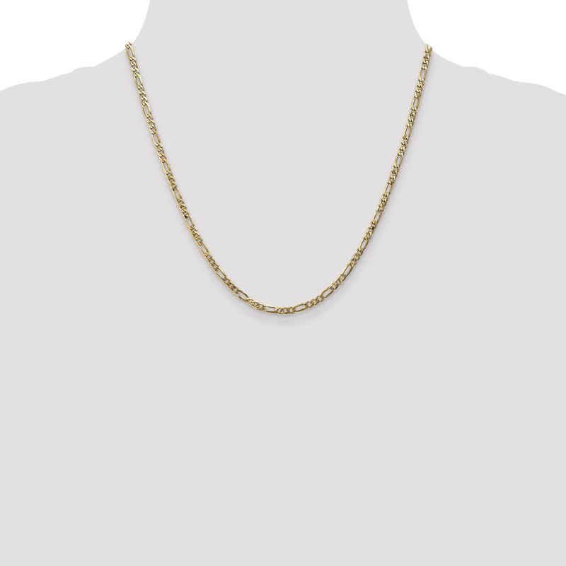 14K 3mm Flat Figaro Chain