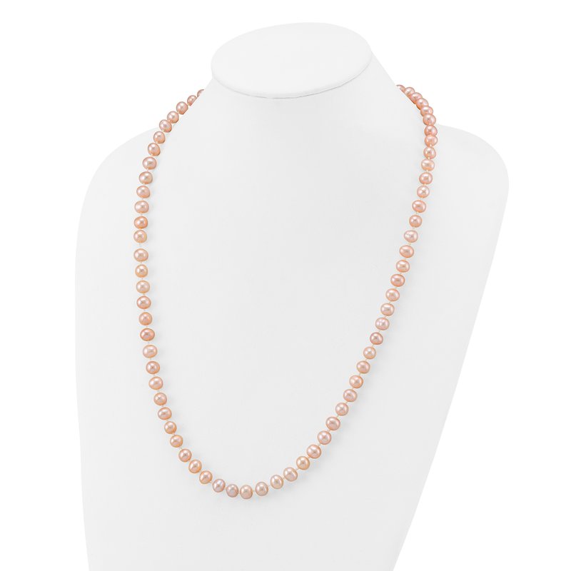 14k 7-8mm Pink Near-Round Freshwater Cultured Pearl 16 inch Necklace