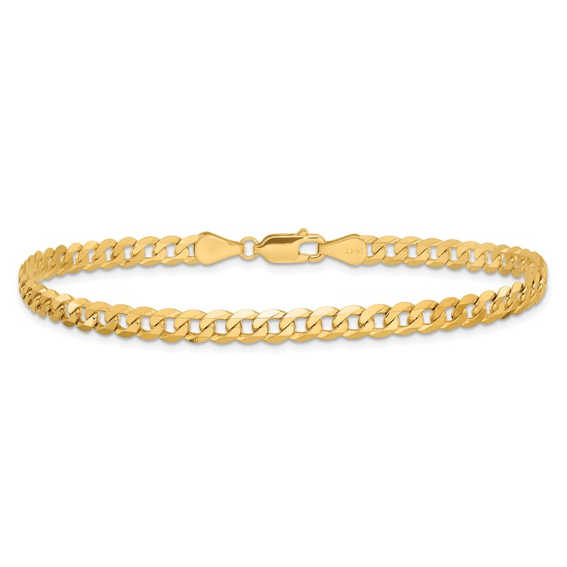 14K 26 inch 4.75mm Flat Beveled Curb with Lobster Clasp Chain