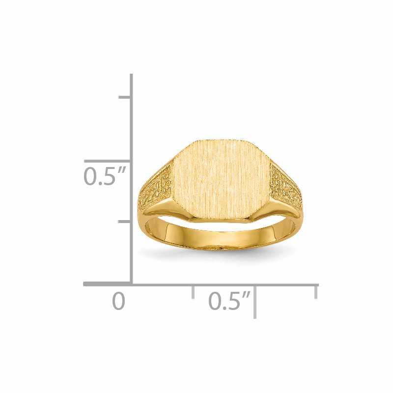 14k 11.0x9.0mm Closed Back Signet Ring