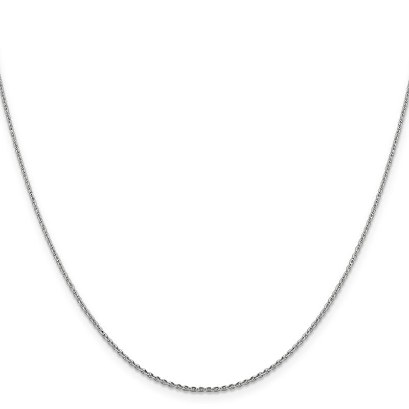 14K White Gold 1.40mm D/C Oval Link Chain