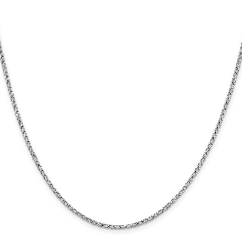 14K White Gold 2.1mm D/C Open Franco Chain