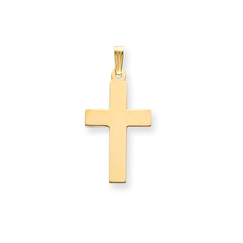14K Polished Cross Charm