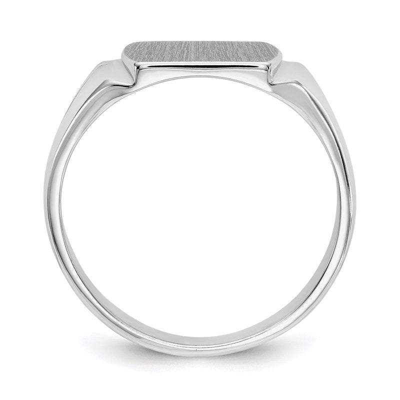 14k White Gold 10.5x8.0mm Closed Back Signet Ring