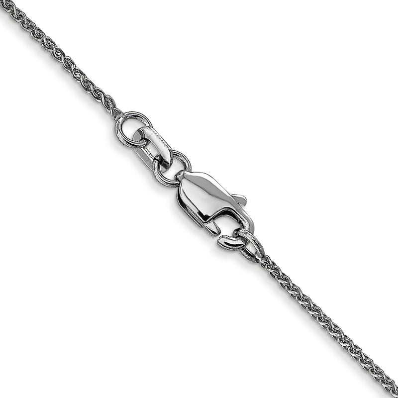 14K White Gold 10 inch 1.05mm Diamond-cut Spiga with Lobster Clasp Anklet