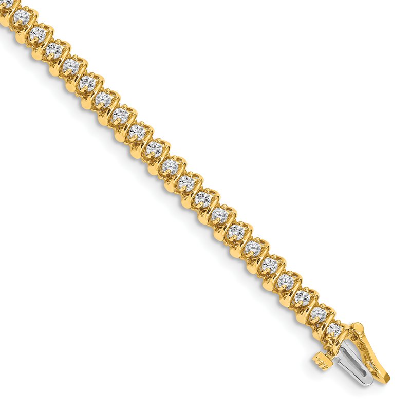 14k Complete 1.4 carat Round A Diamond Fancy Spiral 7 inch Tennis Bracelet